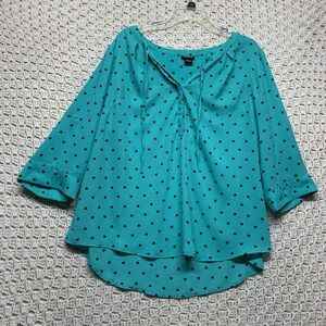 Teal Polka Dot Women's Top